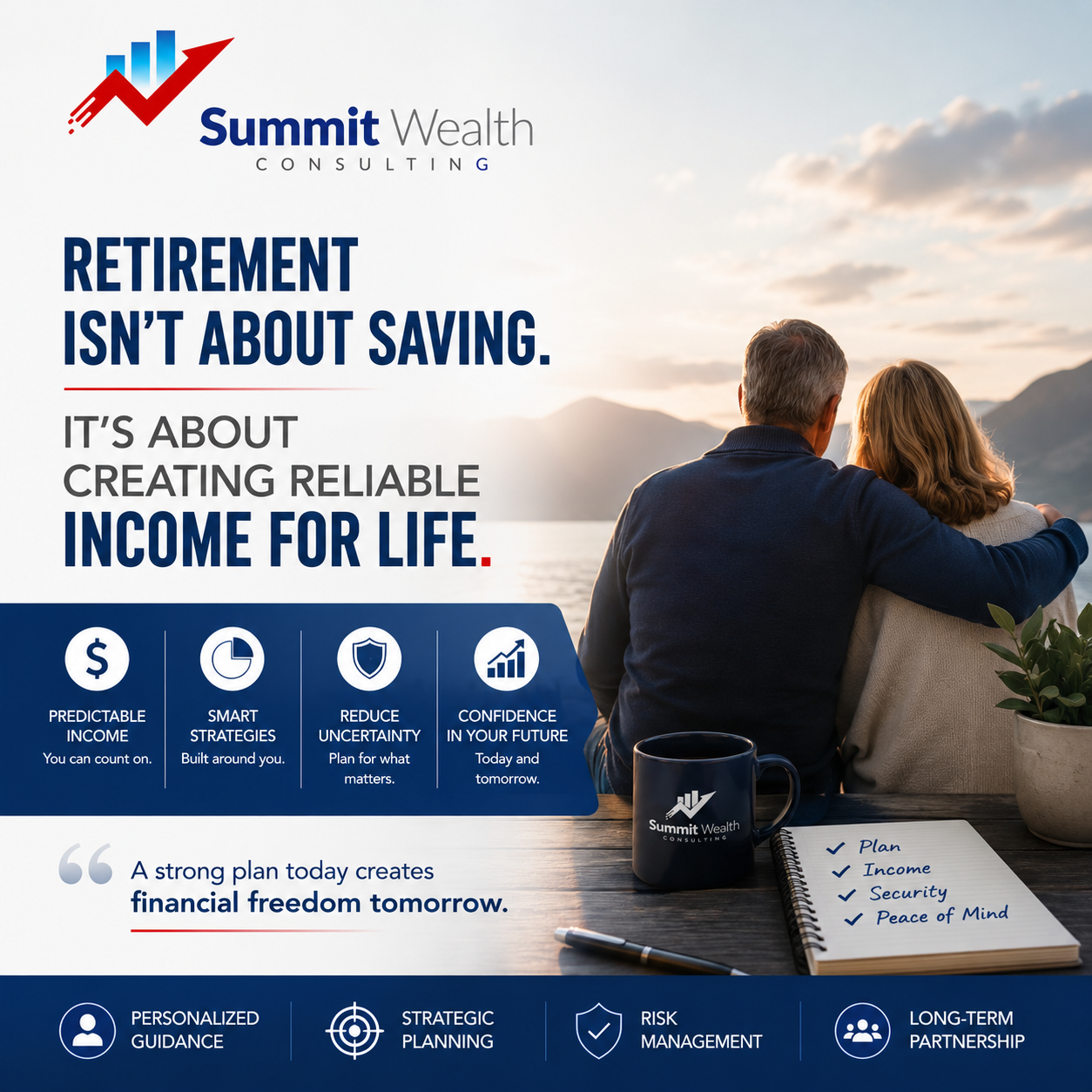 Reliable income in retirement planning strategy with structured income approach